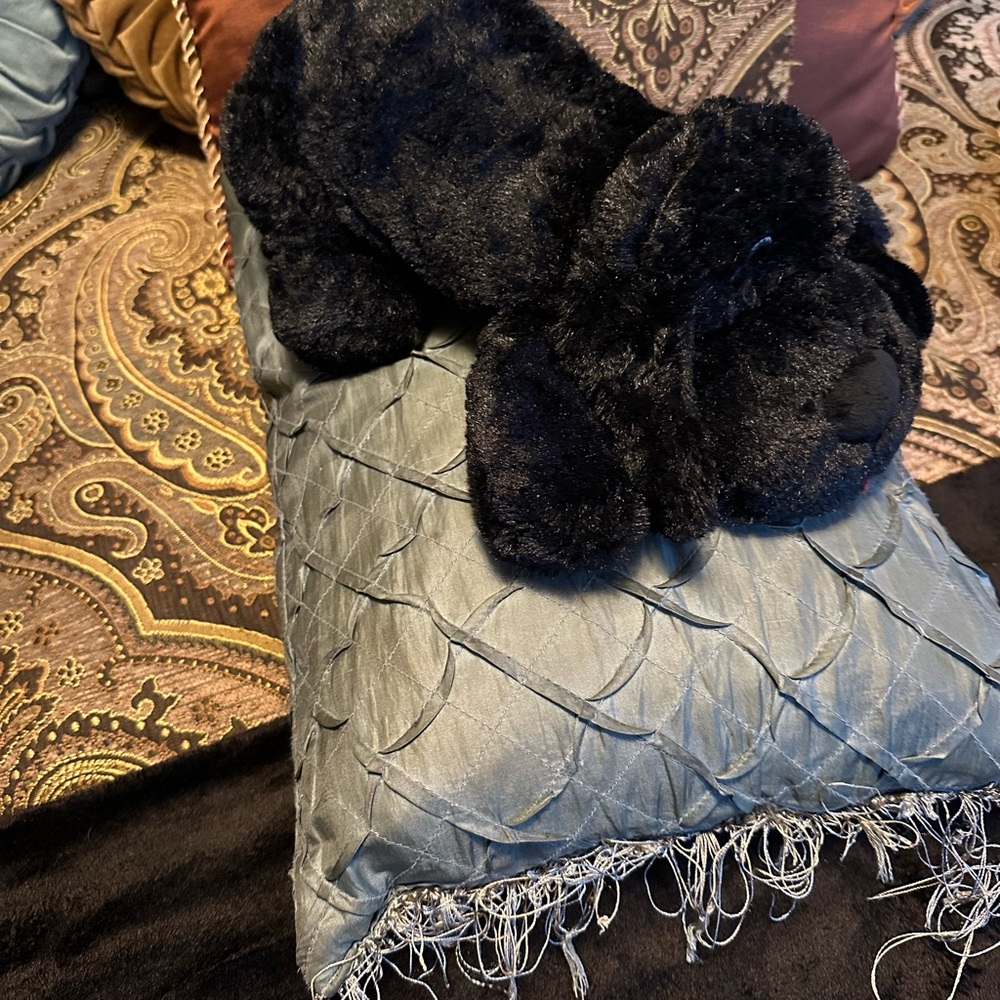 Plush Black Dog comfort toy